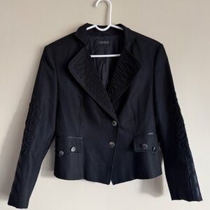 Womens Black Tailored Embroidered Jacket